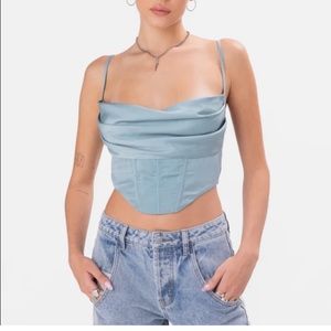 ADIKA Claudio Green/Blue Bustier Crop Top